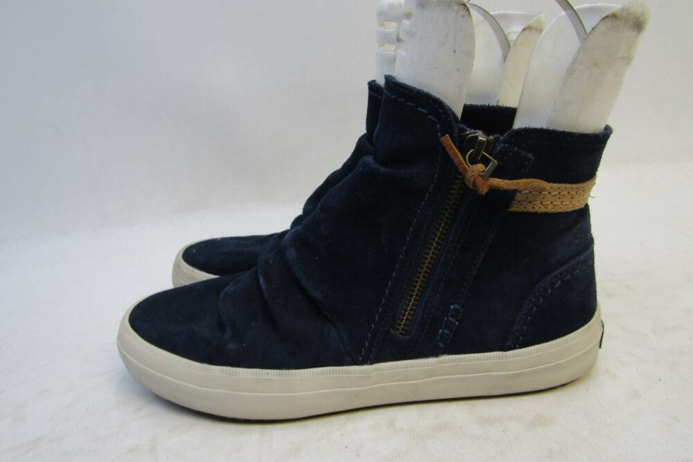 Sperry Top Sider Women Size 7.5 M Blue Suede Zip Ankle Fashion Boots Bootie